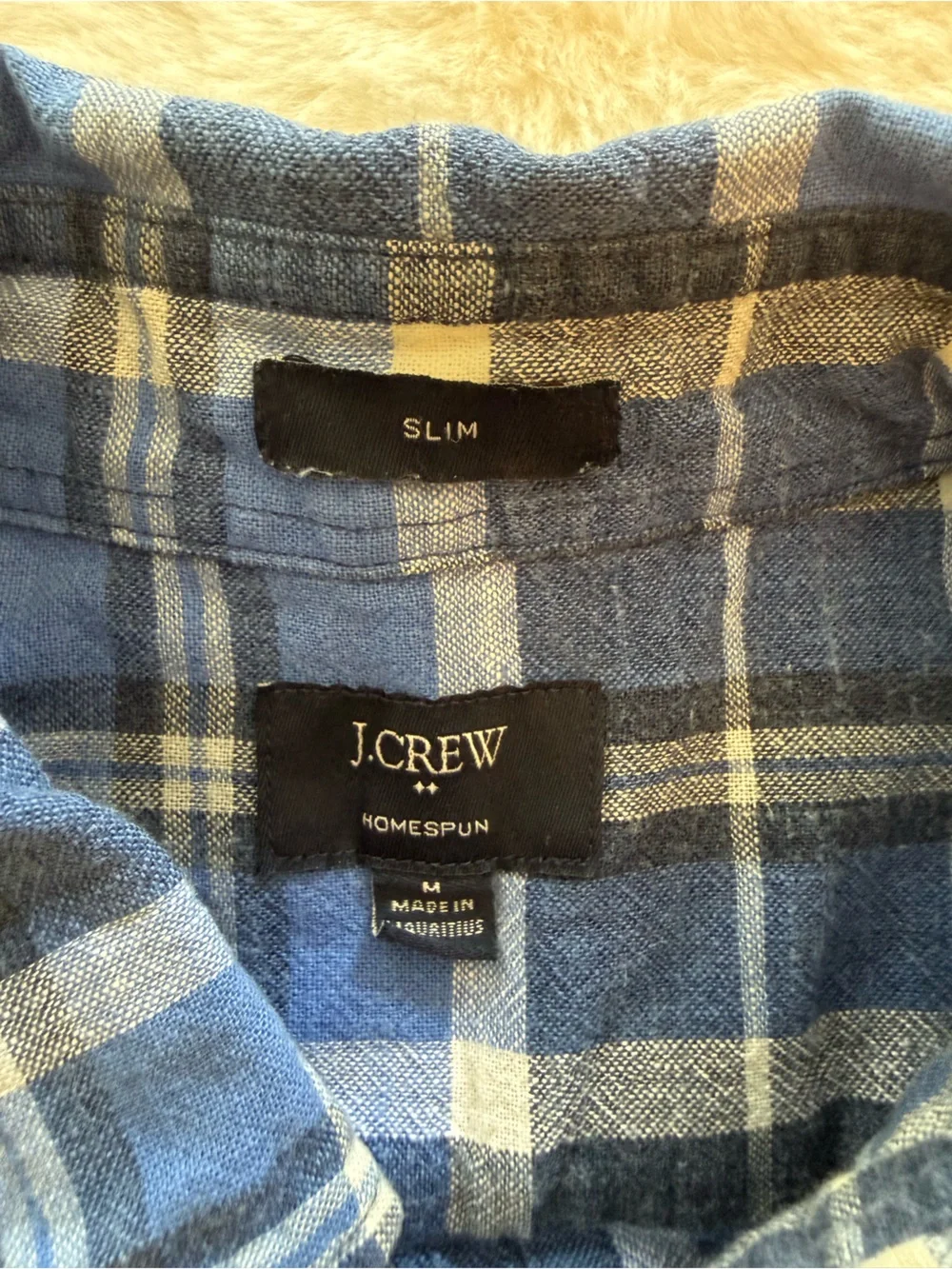 J. Crew Men's Blue Plaid Button-Down Shirt